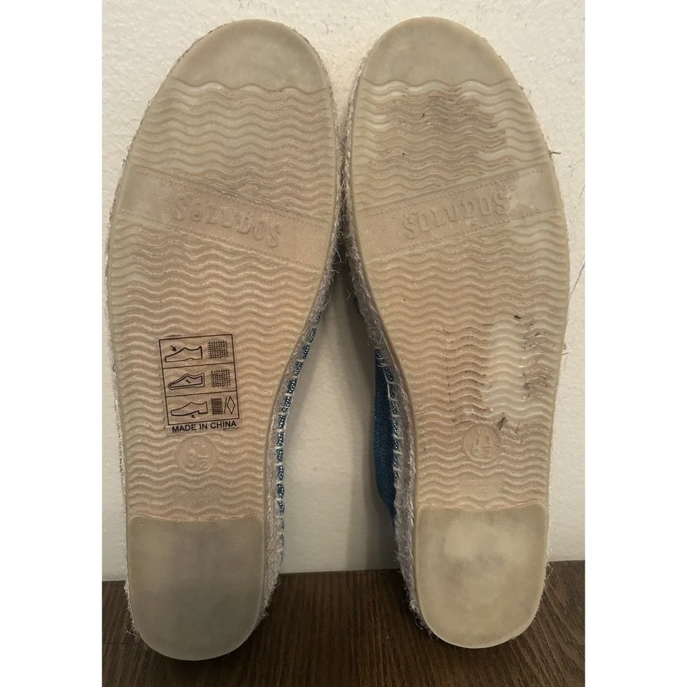 Soludos espadrilles blue canvas‎ shoes Southwestern embroidered Size 8.5 Women's